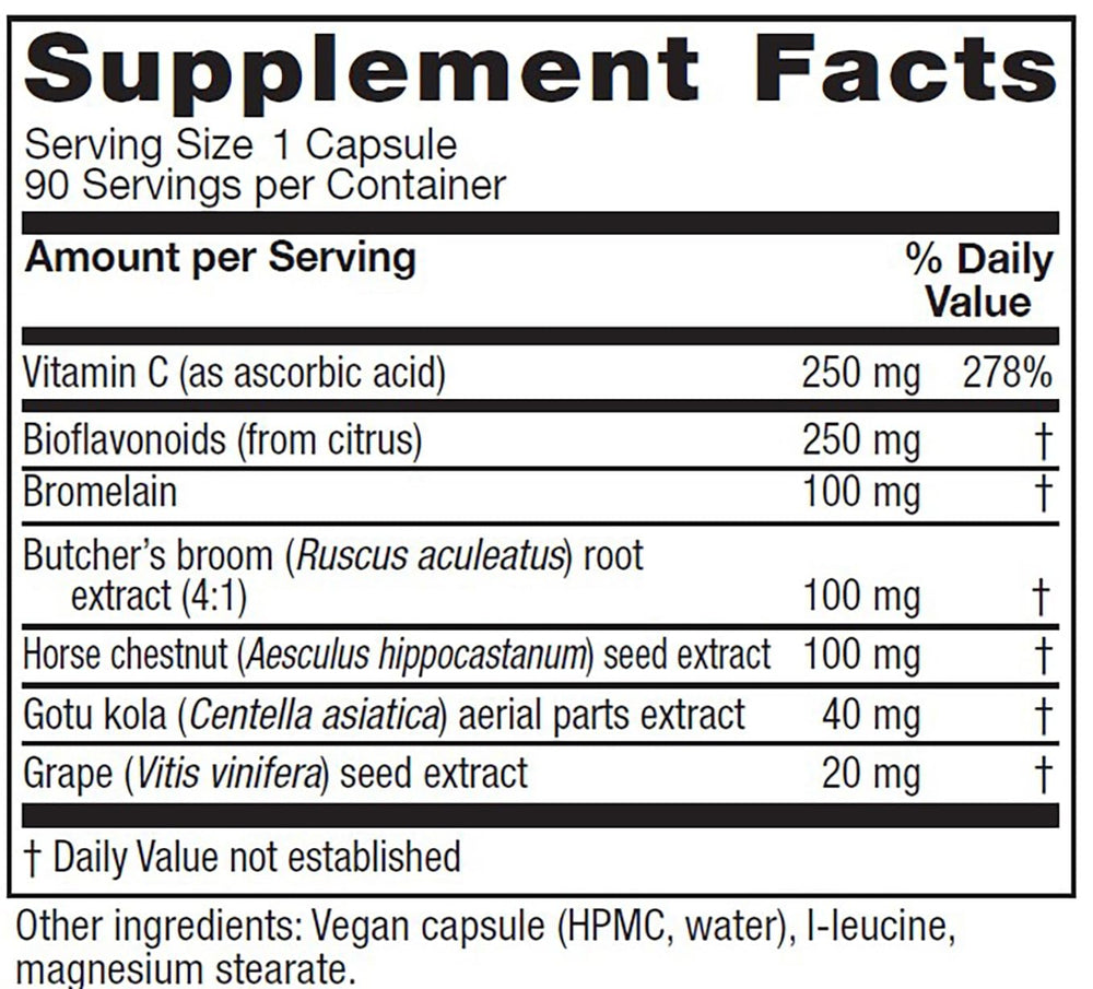 Vitanica VeinoBlend bottle back view lists vegan ingredients for transparency.