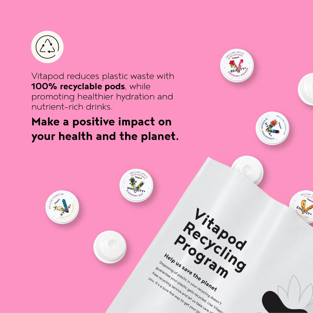 Vitapod Zero-sugar hydration mix with electrolytes and vitamins.