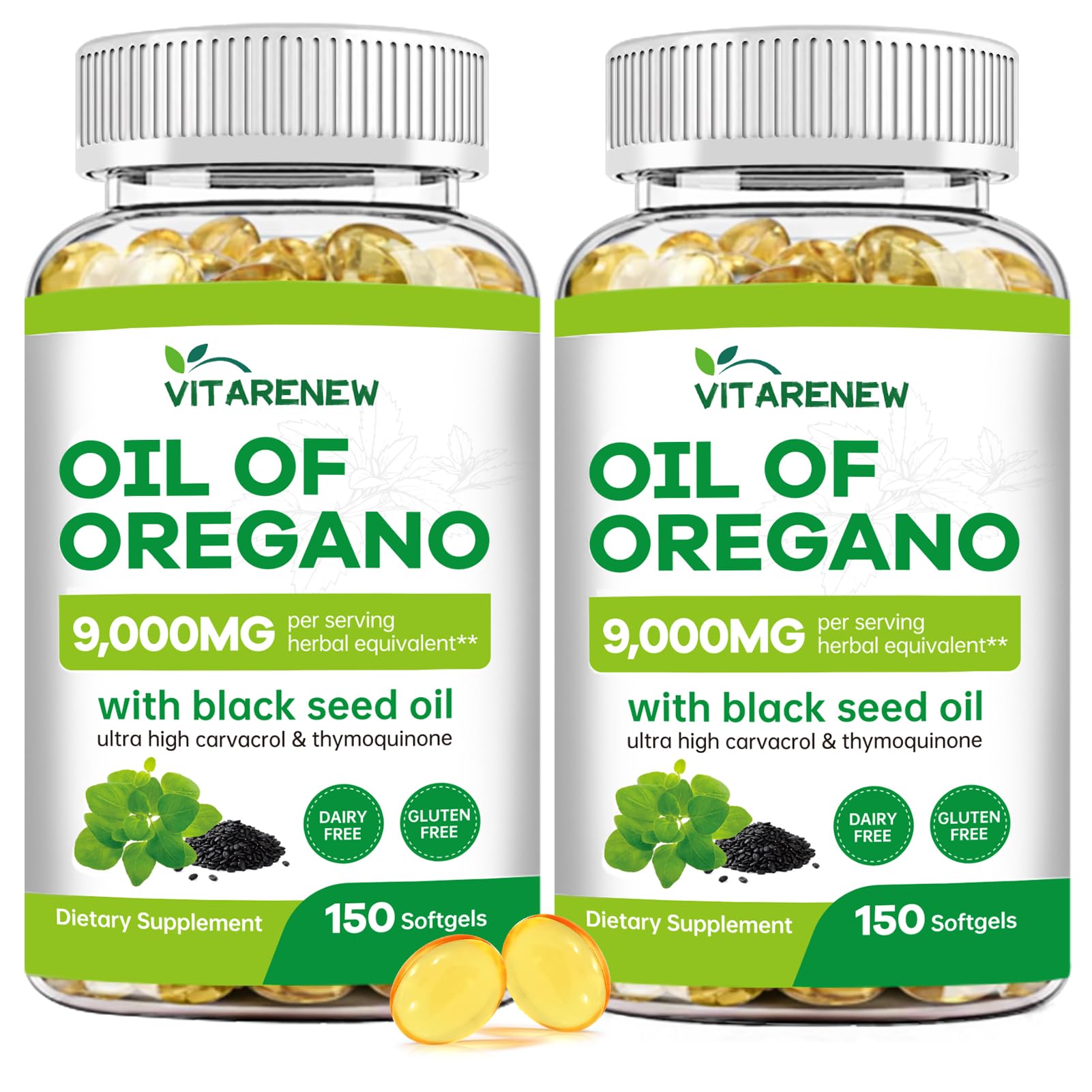VITARENEW Oil of Oregano softgels bottle for daily immune support.