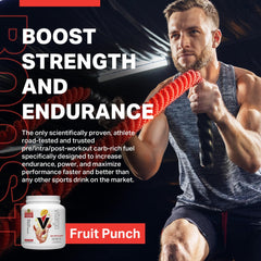 Scoop dispensing Vitargo into shaker for intra-workout fueling
