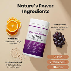 VITASEI 16oz container shows premium blend supporting hair, skin, and joints.