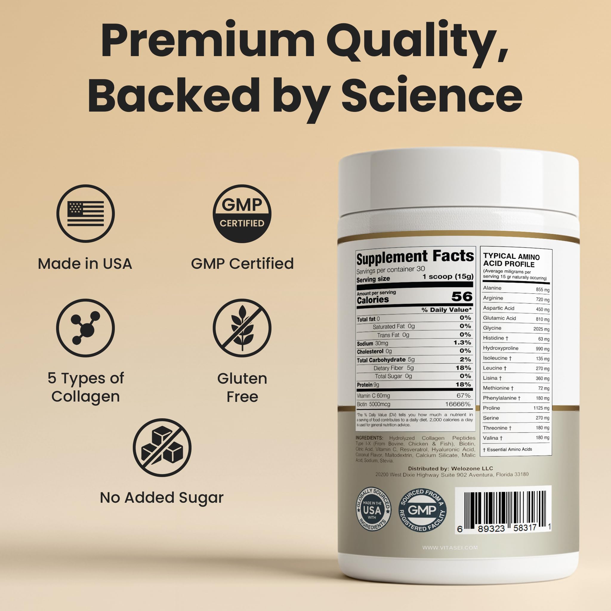Vitasei collagen dissolving into coffee for easy daily ritual.