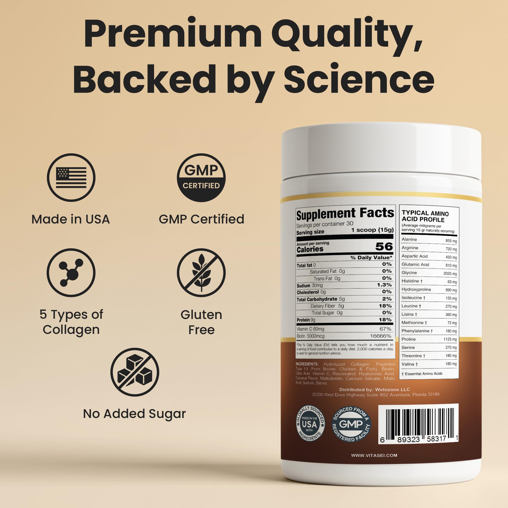 VITASEI bottle showing 30 servings for convenient daily use.