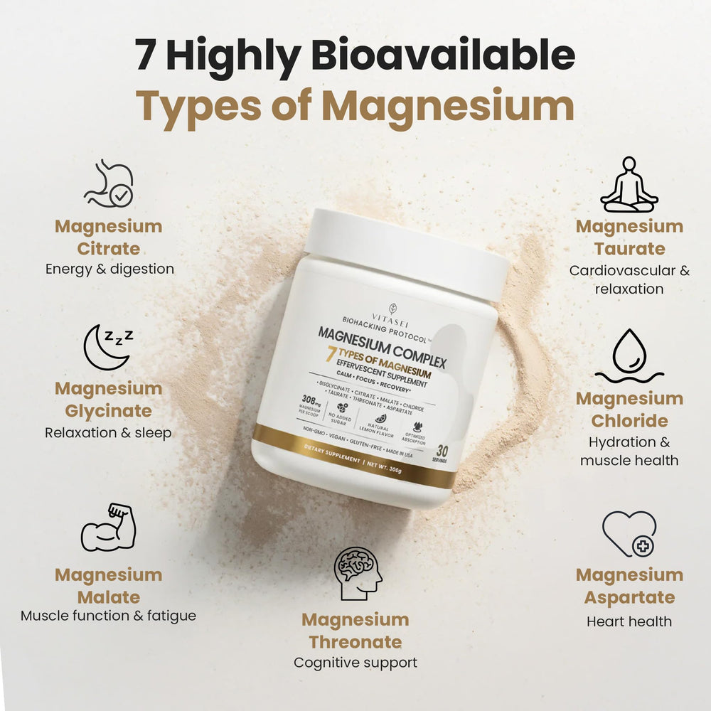 VITASEI Magnesium Total Care daily-use ritual shown with water.