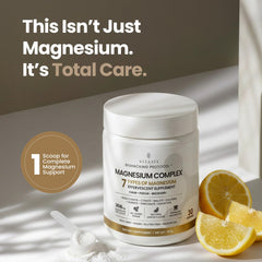 VITASEI Magnesium Total Care effervescent dissolving in water for quick absorption.