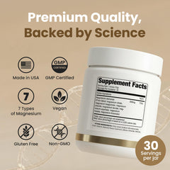 VITASEI Magnesium Total Care vegan gluten-free label supports dietary choices.