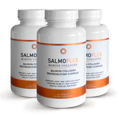 VITASEI Salmoflex bottle close-up for joint support and skin hydration.