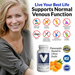 VitasupportMD Vein Formula label close-up with product details