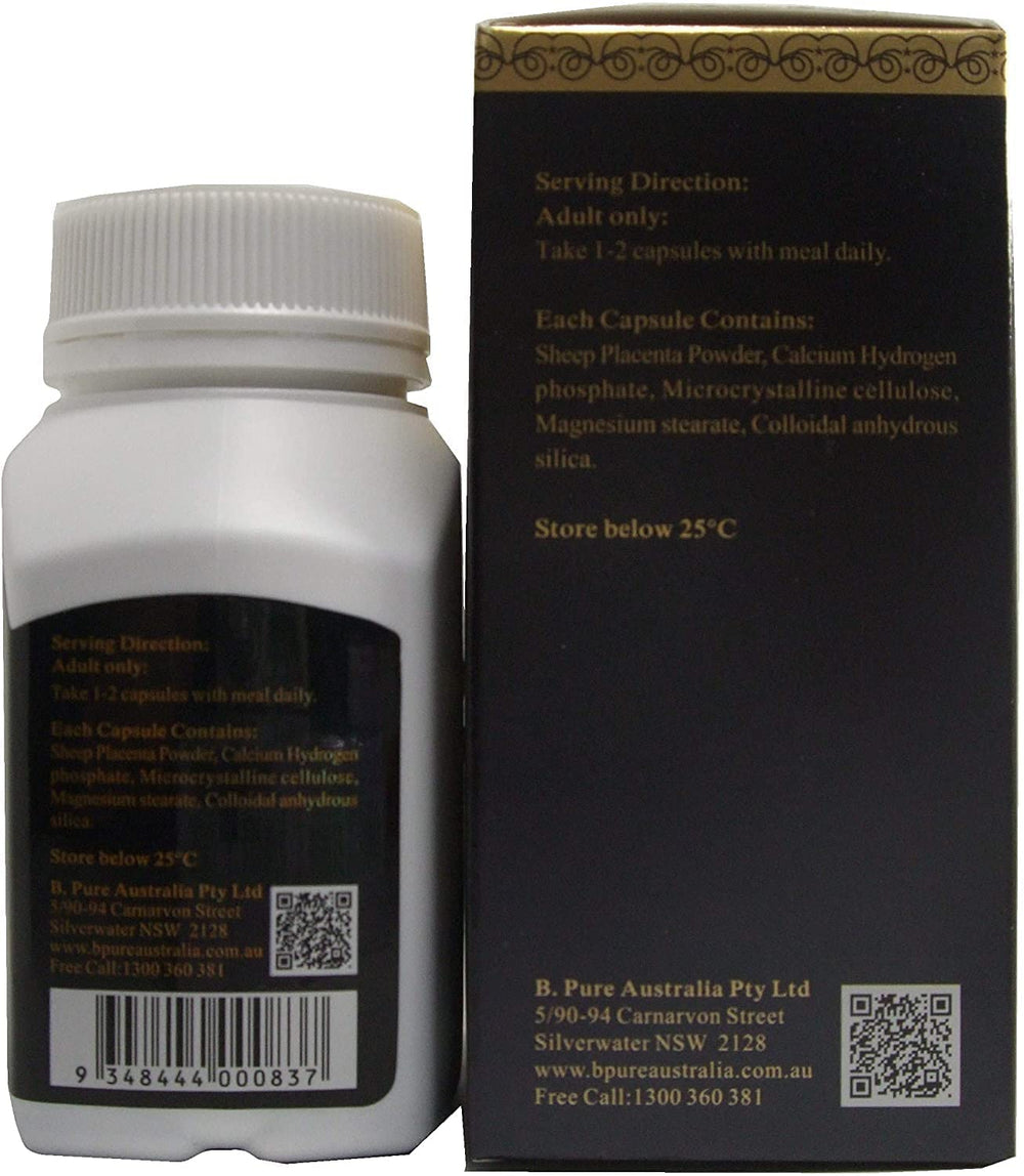 VitaTree Mega Sheep Placenta 80000 Max back panel listing micronutrients.