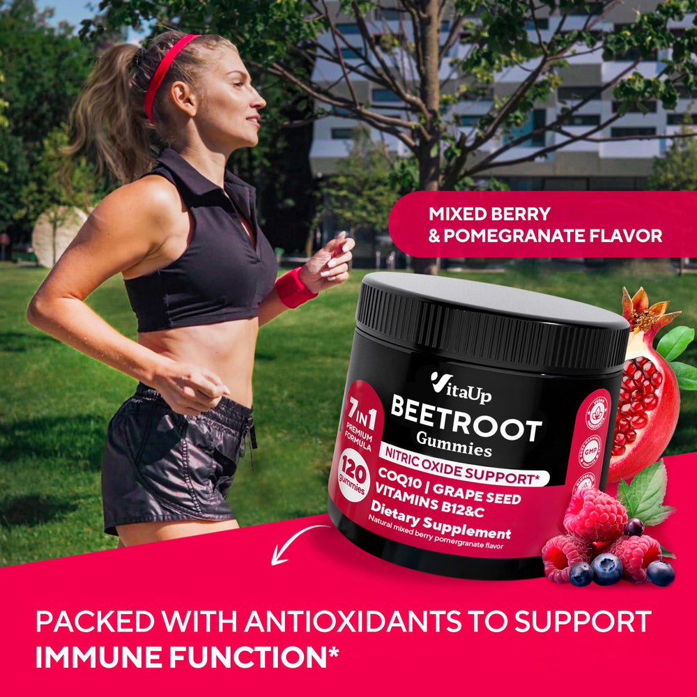 VitaUp Beet Root Gummies grape seed extract visual suggesting antioxidant support for cells