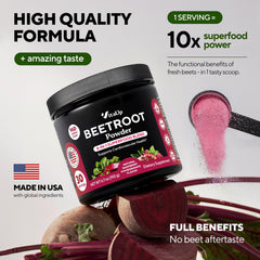 VitaUp Beet Root Powder 8in1 ingredients chart illustrating the 8-in-1 blend.