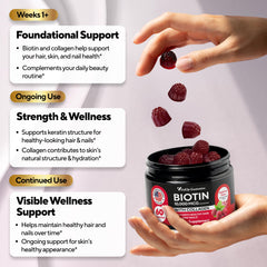 VitaUp Biotin Gummies serving bottle ready for daily use.