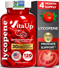 VitaUp Lycopene men's supplements bottle for daily prostate support and antioxidant benefits