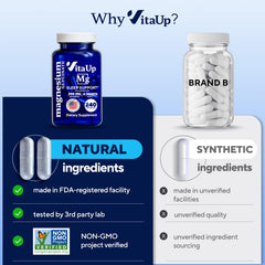 VitaUp digestion-friendly magnesium glycinate avoids laxative effects