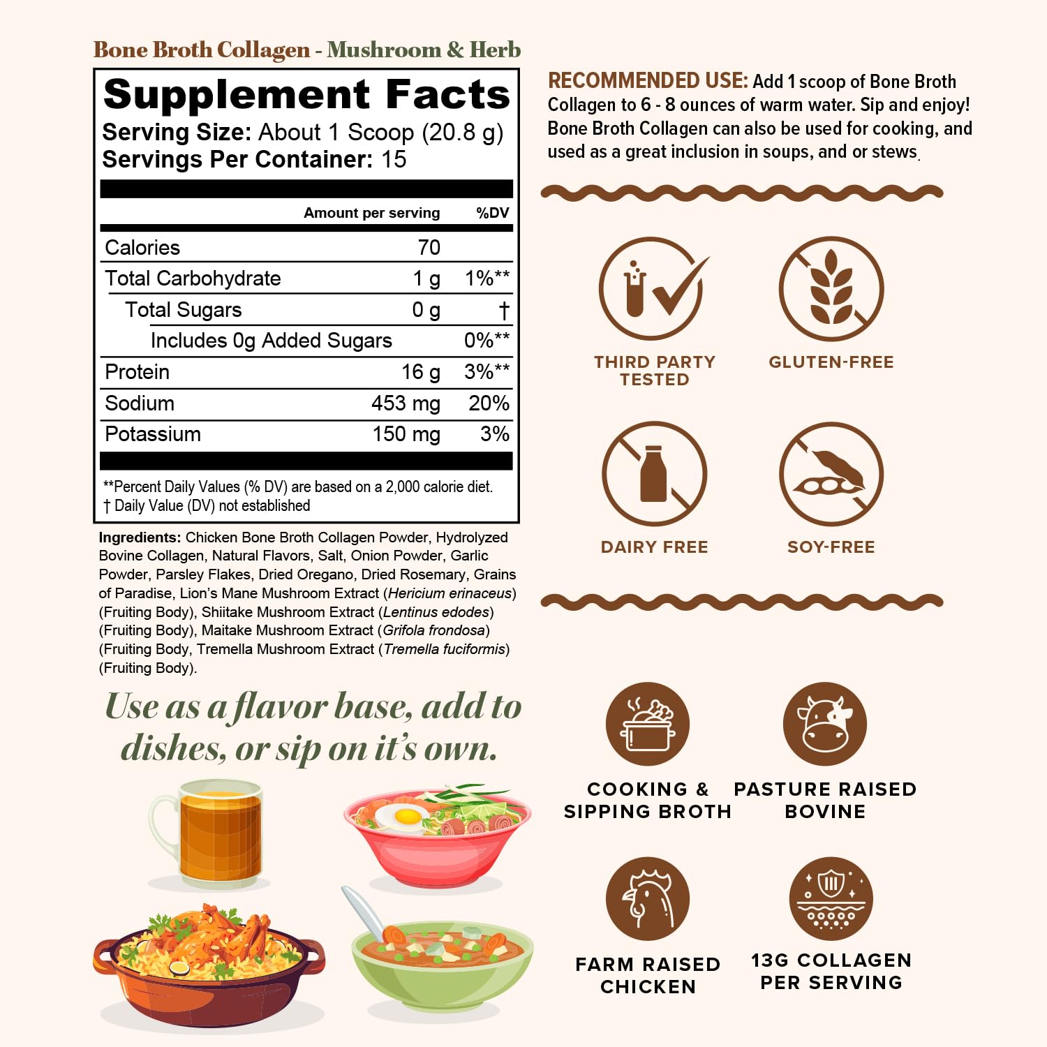Vitauthority Bone Broth Collagen Scoop demonstrates easy measure for daily savory nutrition.