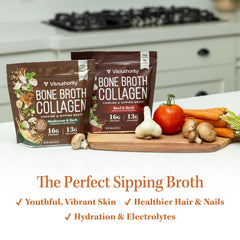 Vitauthority Collagen added to soup or stew for versatile, nourishing meals.