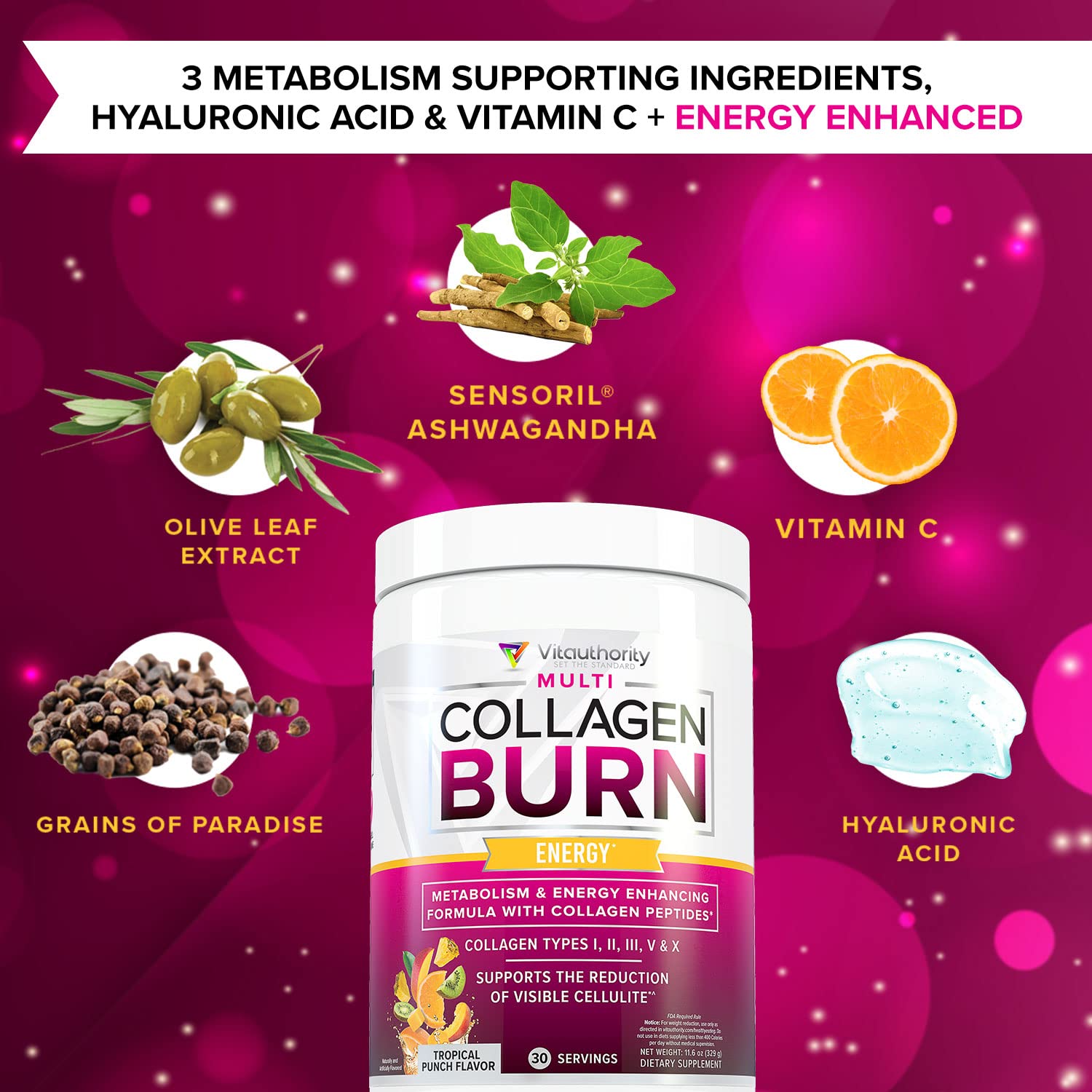 Vitauthority Multi Collagen Burn caffeine energy boost