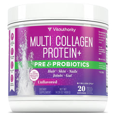 Vitauthority Multi Collagen Probiotics bottle front for daily wellness