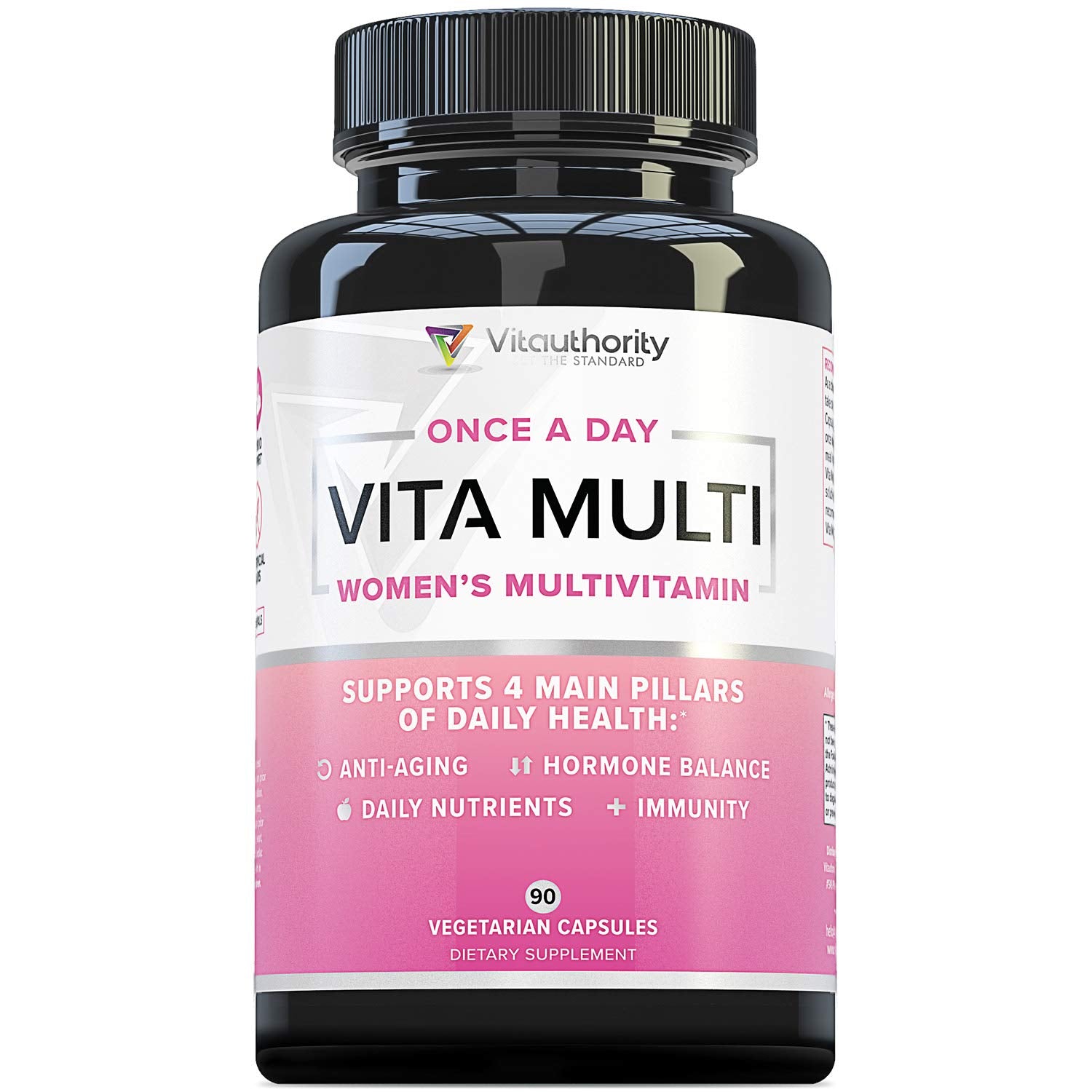 Vitauthority Women’s Multivitamin bottle close-up for daily wellness and reliability.