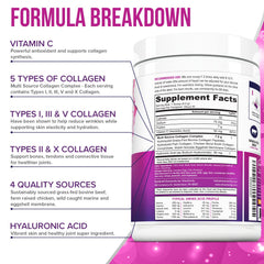 Vitauthority pink lemonade collagen scoop for easy daily servings.