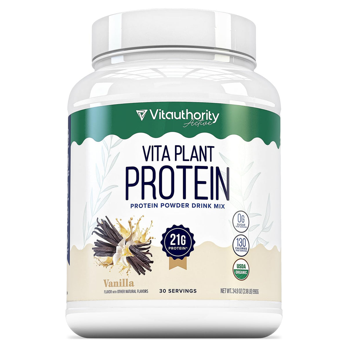 Vitauthority plant-based protein for women vanilla bottle supports post-workout recovery.