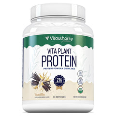 Vitauthority plant-based protein for women vanilla bottle supports post-workout recovery.