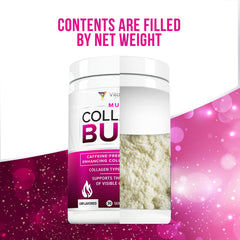 Unflavored Vitauthority collagen powder dissolving in a glass of liquid