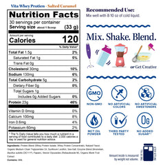 Glass of post-workout shake after training with salted caramel flavor