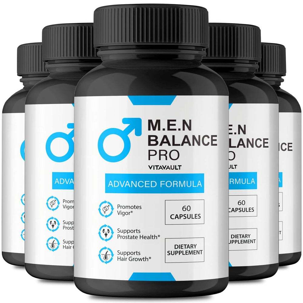 Vitavault M.E.N Balance Pro capsules in a bottle highlighting daily prostate support