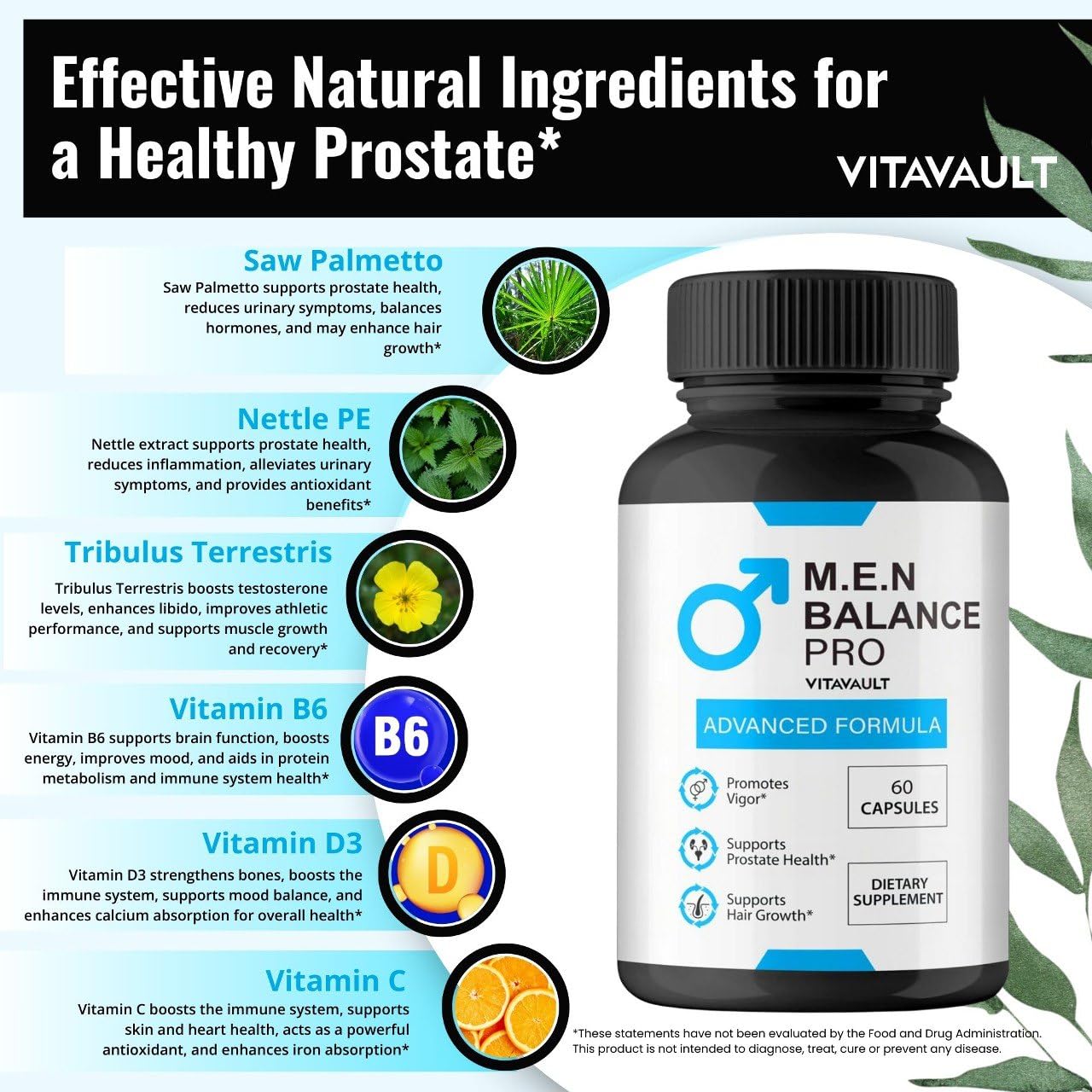 Travel-friendly Vitavault M.E.N Balance Pro capsules in a compact case