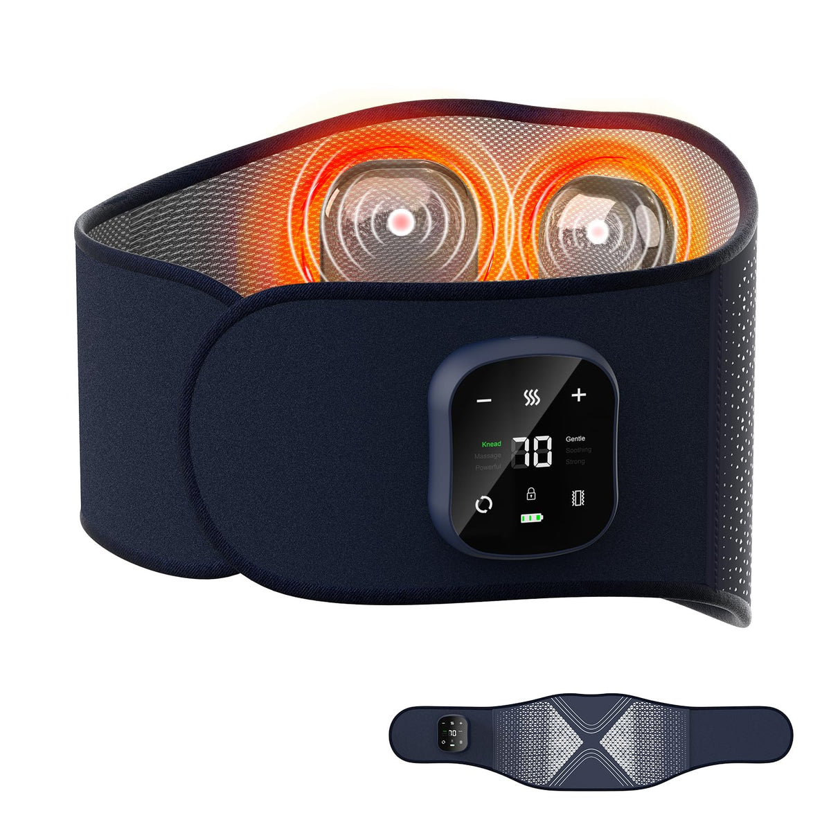 Vitavoco lower back massager front view with dual airbags for relief
