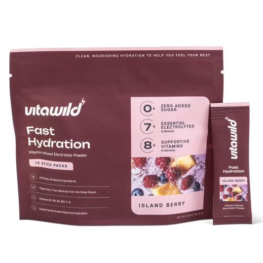 VitaWild Island Berry stick open for on-the-go hydration and flavor