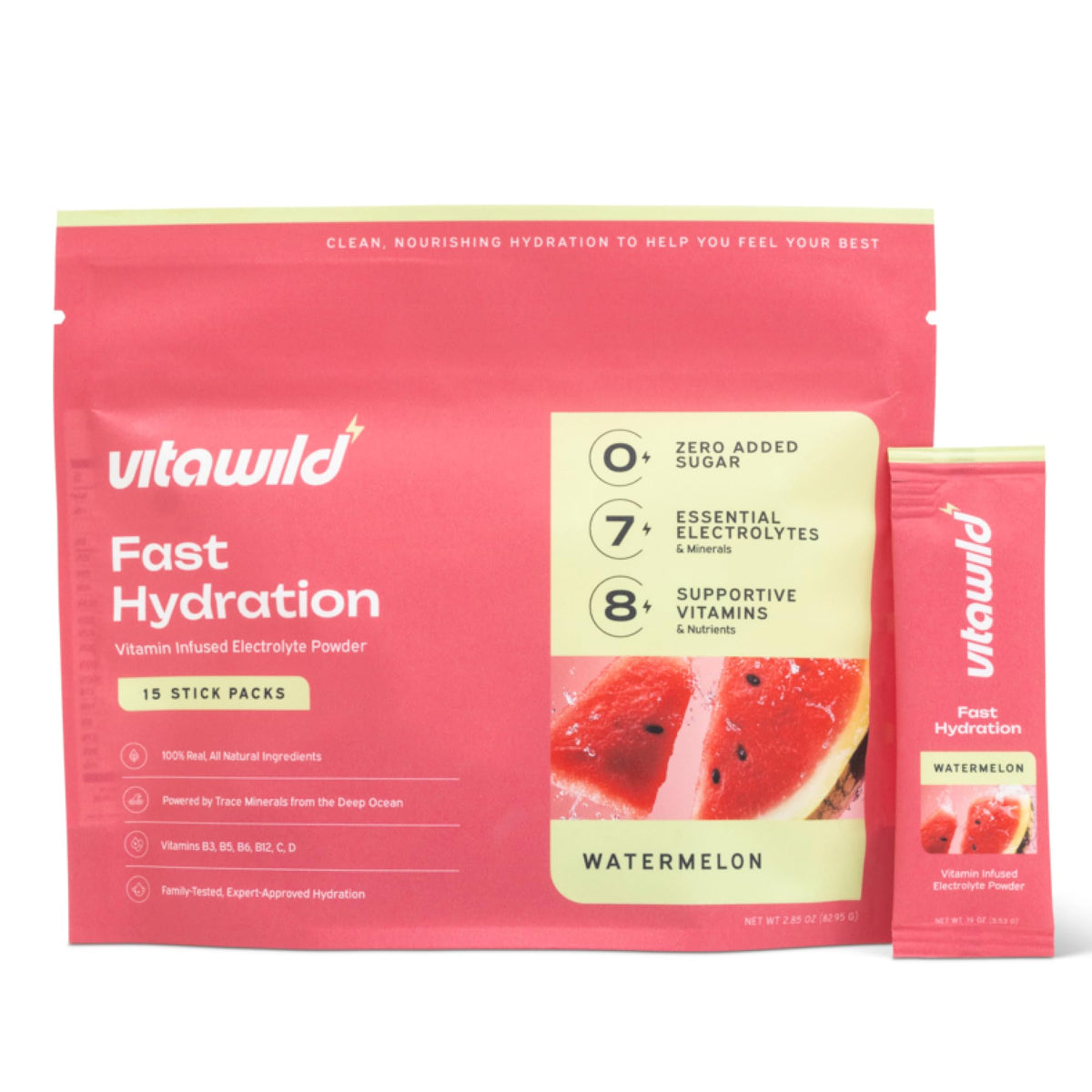 VitaWild Watermelon box of single-serve sticks for on-the-go hydration.