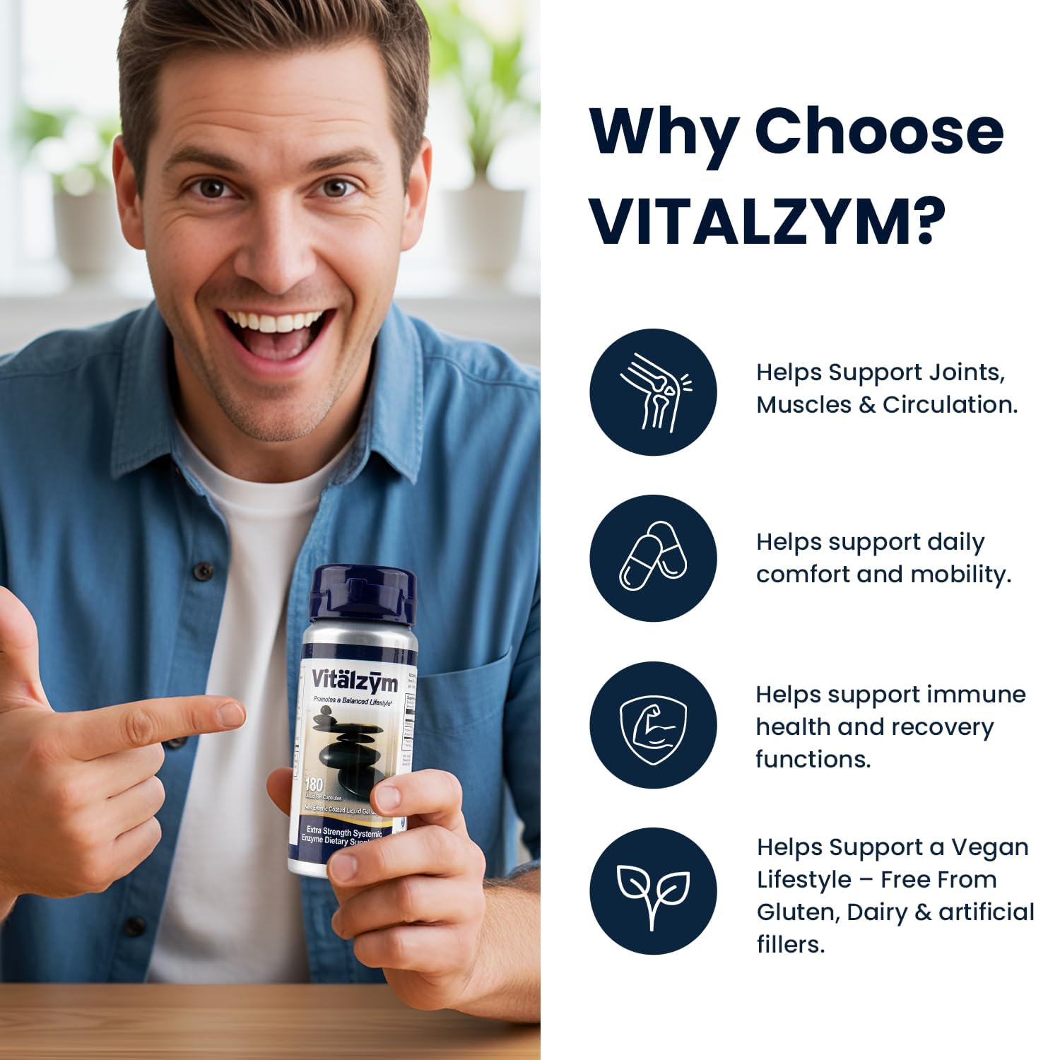 Vitalzym dosage guidance for pre- and post-meal use