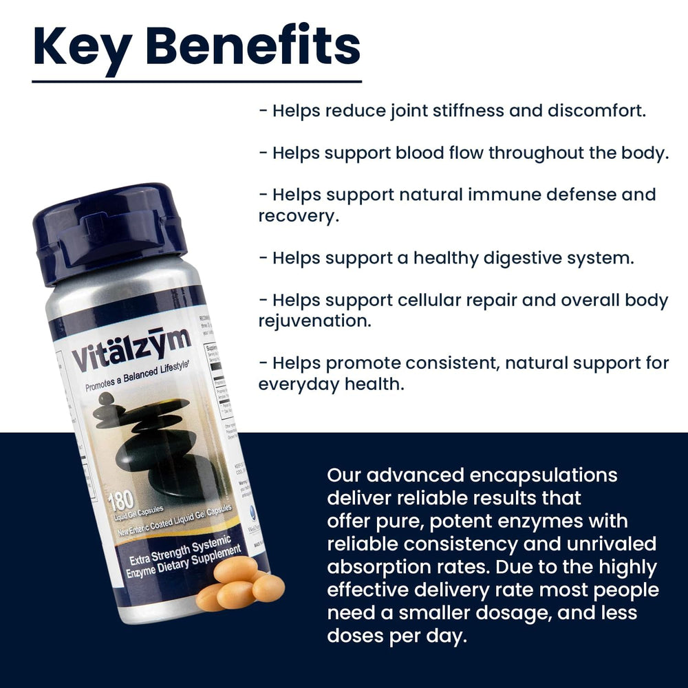 Vitalzym ingredients Serrapeptase and Bromelain illustrated
