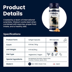 Vitalzym soft gel close-up highlighting enteric coating and purity