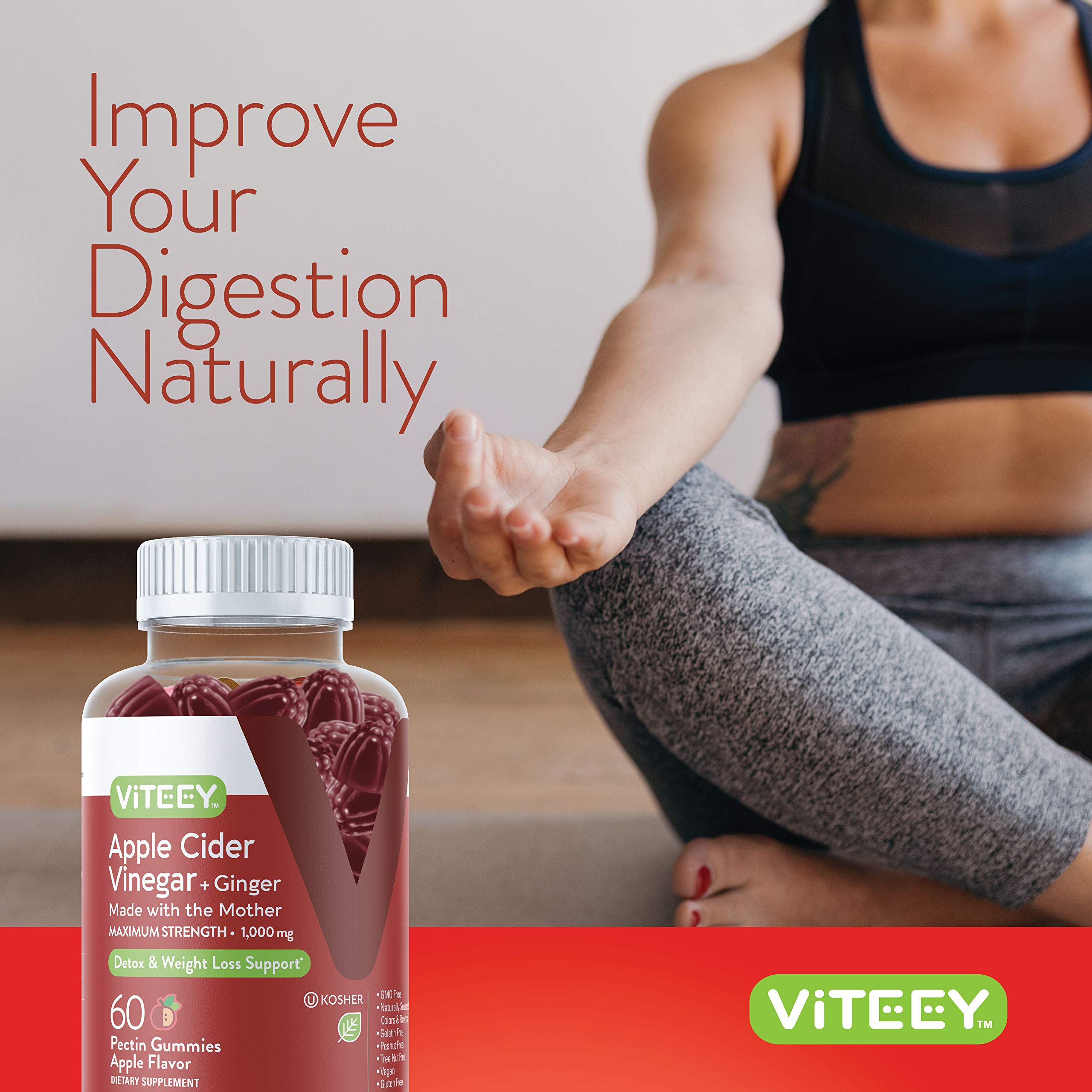 Viteey ACV gummies on kitchen counter for busy lifestyle