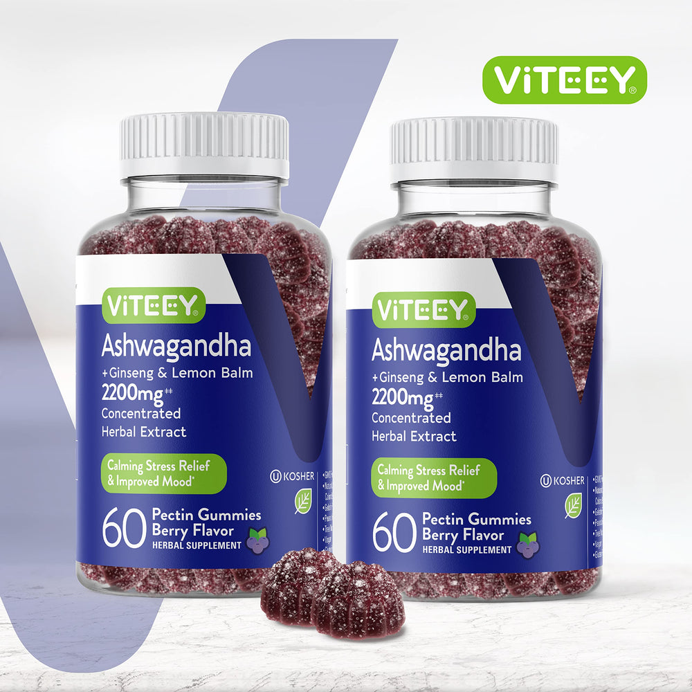 Viteey berry flavored gummies close up highlighting mood support