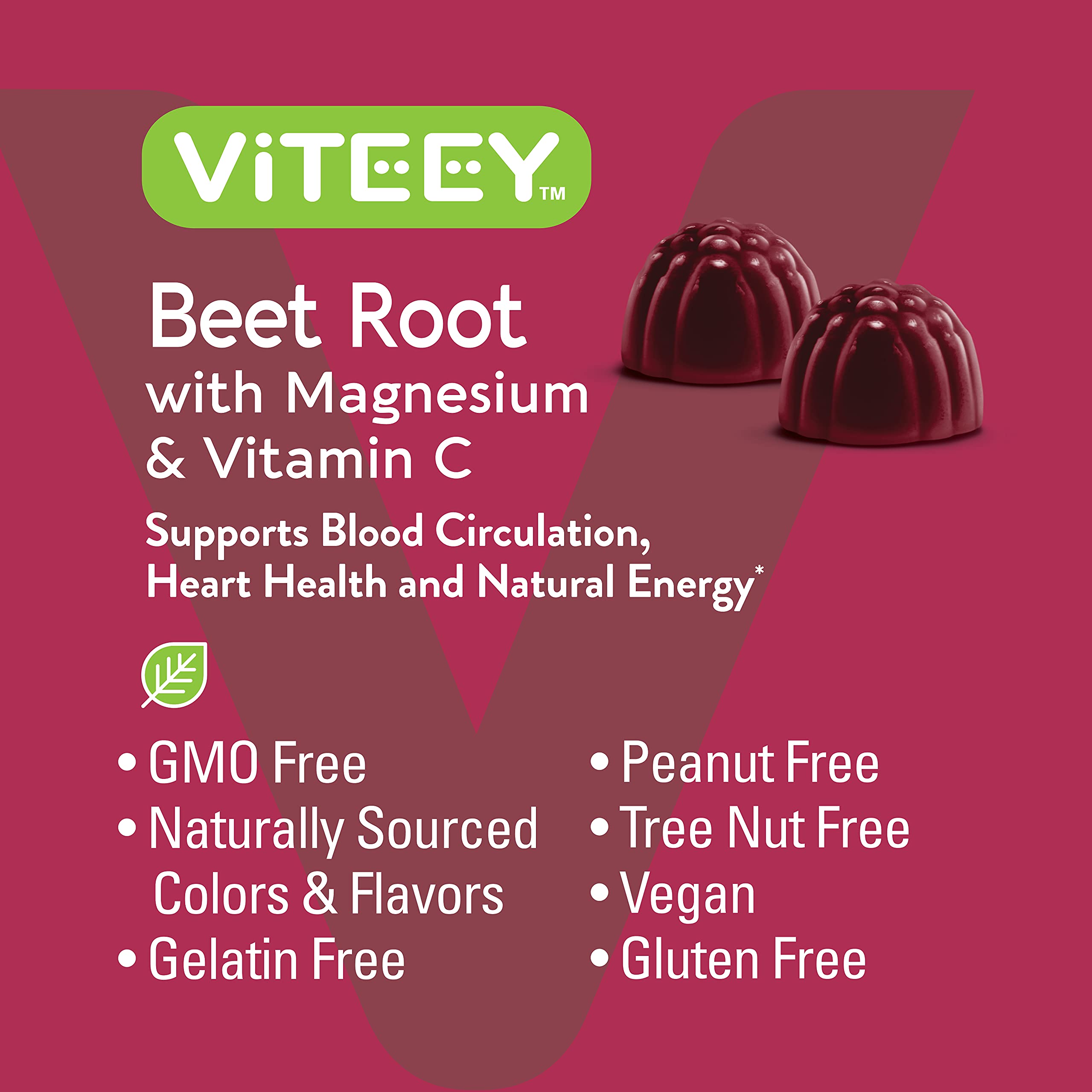 Front of pack showing 120-count packaging for a two-month supply of Viteey gummies.
