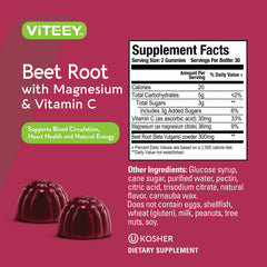 Viteey Beet Root Gummies vegan and kosher to suit dietary preferences.