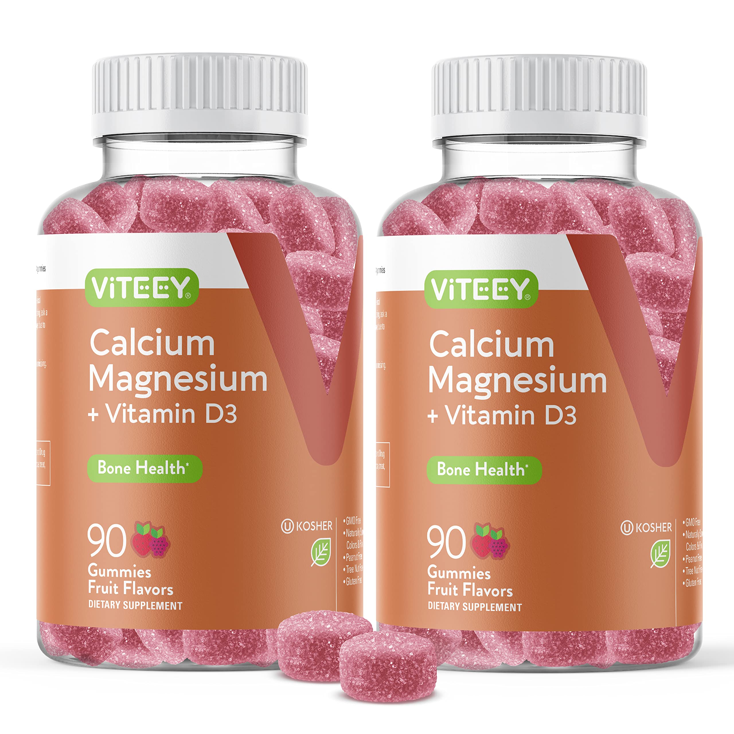 VITEEY Calcium Gummies bottle front promoting bone health and daily wellness.