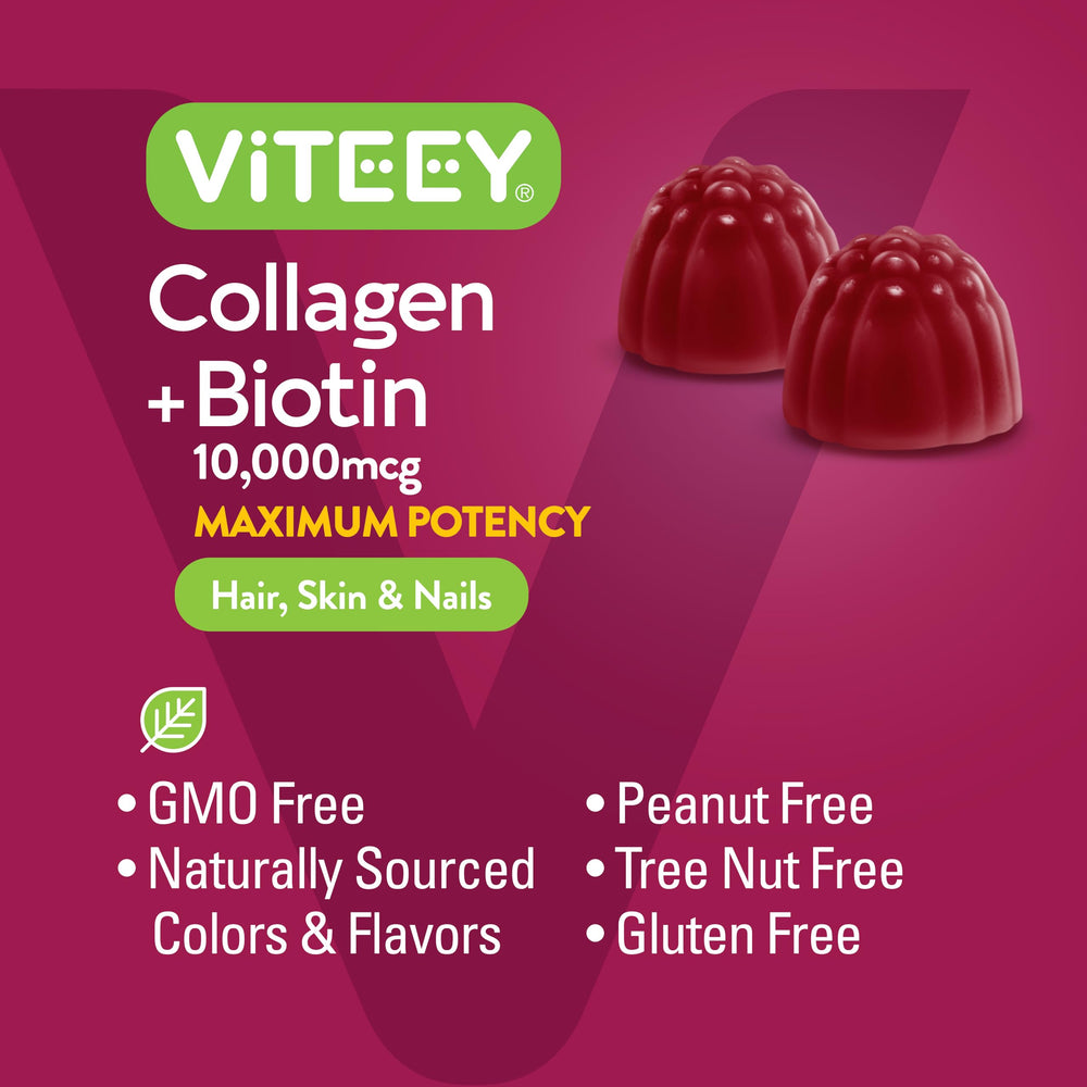 Viteey gluten-free and non-GMO packaging emphasizes clean ingredients.