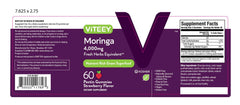 Viteey Moringa Gummies natural color ingredients on label for transparency