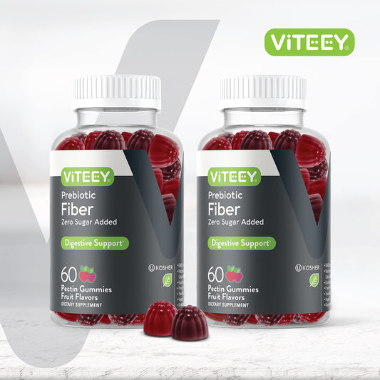 VITEEY gummies bottle label showing vegan and gluten-free attributes