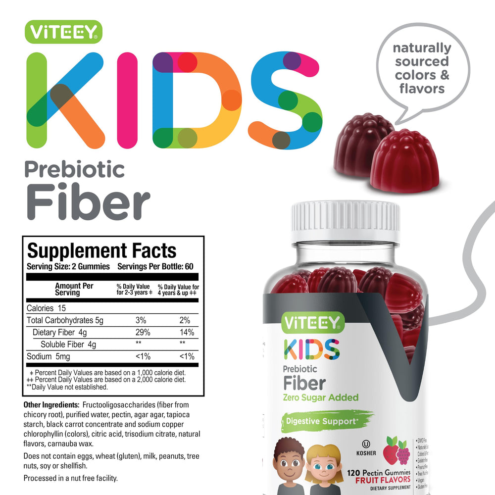 Kid-friendly chewables designed to support digestive health and regularity.