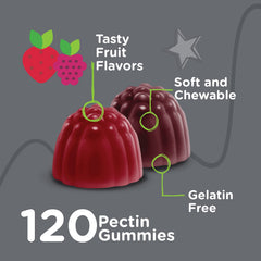 Two gummies serving size supports gentle regularity and simple dosing for children.