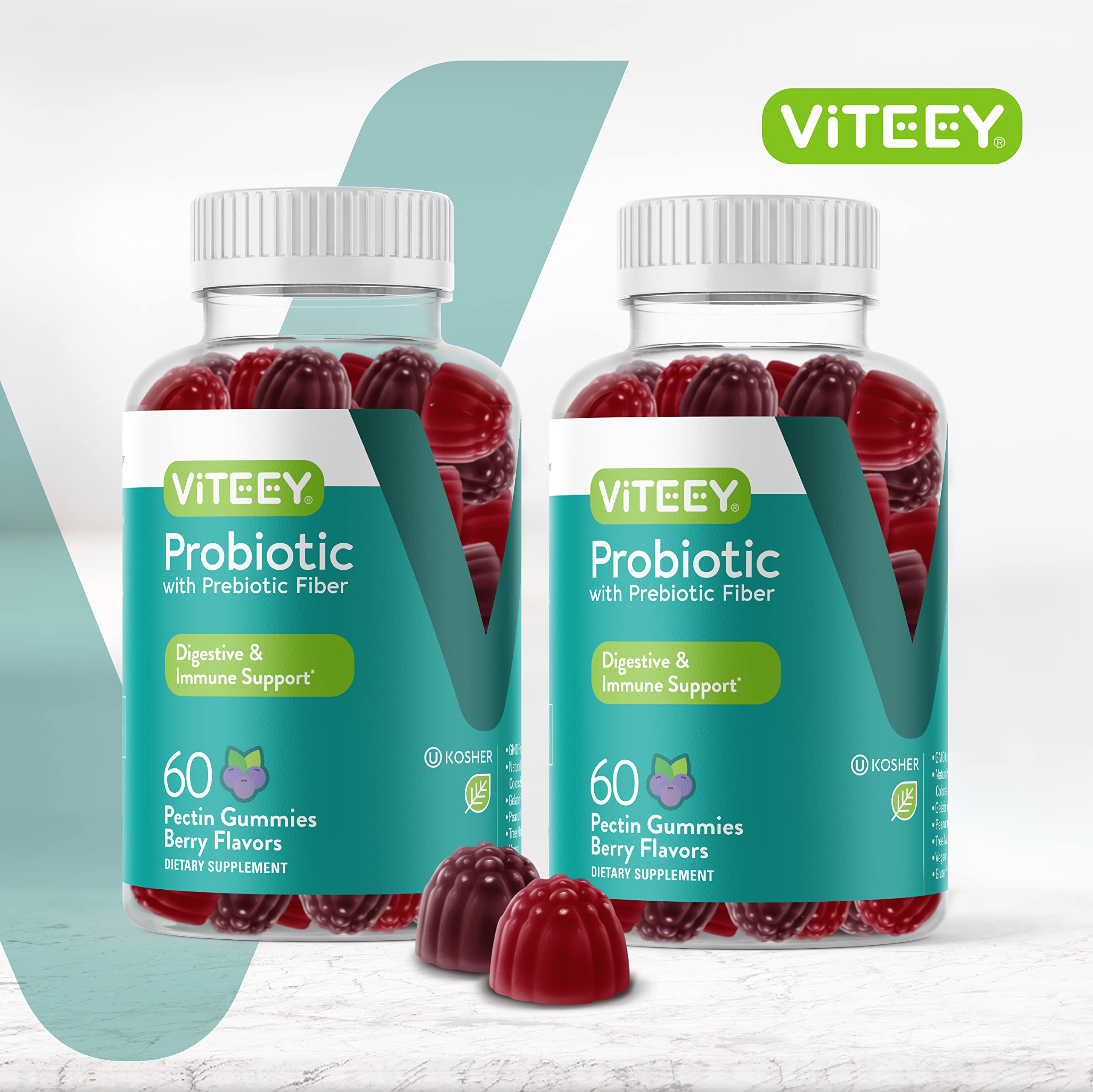 Viteey Probiotic Gummies berry flavor for easy daily wellness on the go.