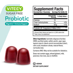 Viteey Probiotic Gummies bottle on kitchen counter for daily routine.