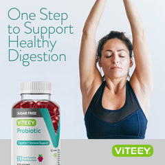 Viteey Probiotic Gummies lab-tested seal signaling purity and reliability.