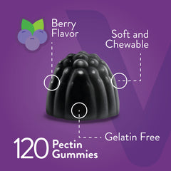 Viteey Sambucus Gummies closeup highlights berry flavor and natural ingredients